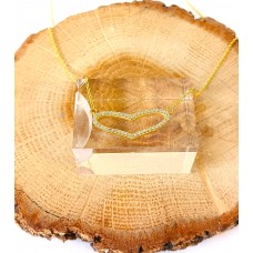 Ασημένιο κολιέ - επίχρυση καρδιά με ζιργκόν (SN205)